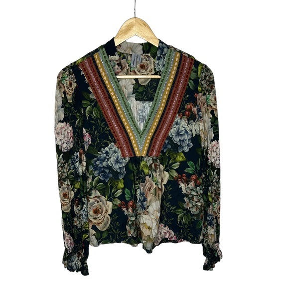 NWOT Bl^nk London x Anthropologie Stephanie Floral Long Sleeve Top xxs - Picture 6 of 16